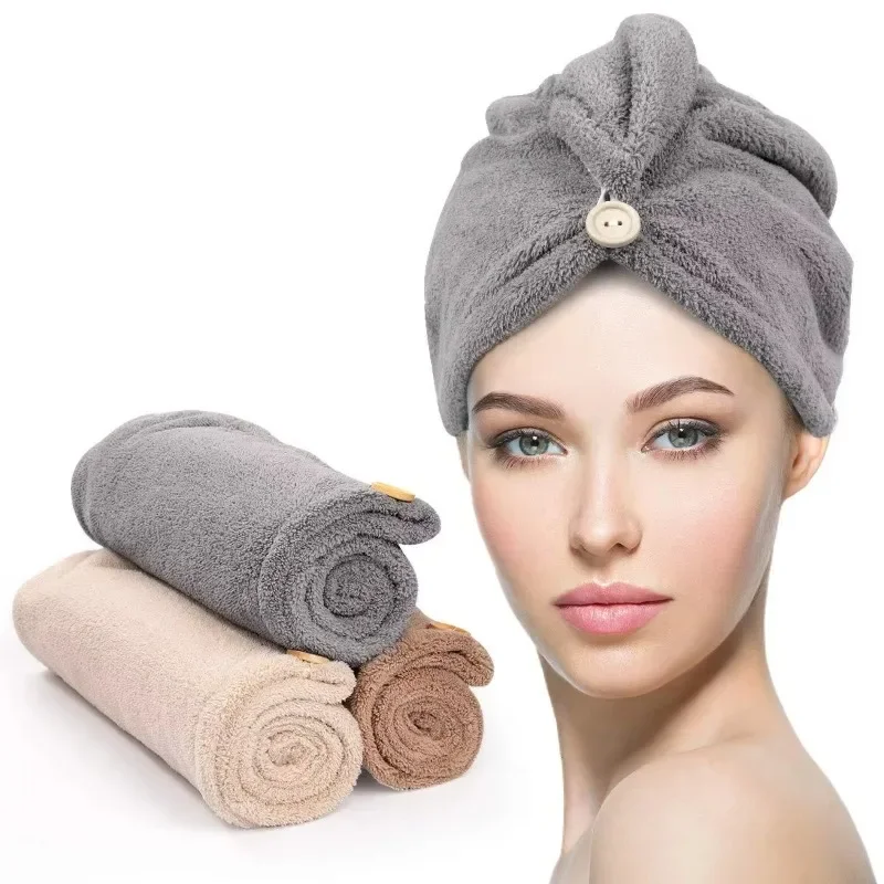 Shower Cap Women Hair Cap Wrap Head Towel Hair Drying Hat Microfiber Bath Towel Lady Dry Hair Cap Bonnets for Women