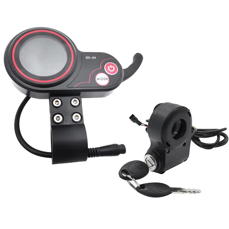 SCLS QS-S4 72V Thumb Throttle LCD Display Meter+Lgnition Lock Key Only for Zero 11X Electric Scooter 6PIN Display