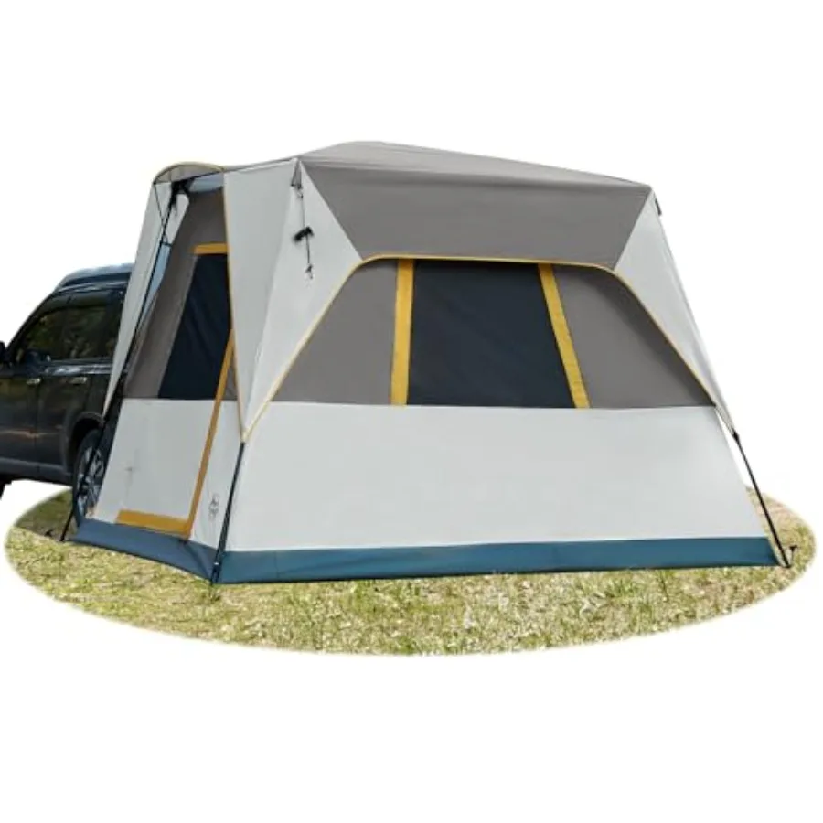 

Палатка на 5 человек для кемпинга на автомобиле, устойчивая к непогоде, с экраном для просмотра фильмов, портативная, для внедорожников и фургонов, с тентом от дождя и сумкой для хранения, 10' x 8'