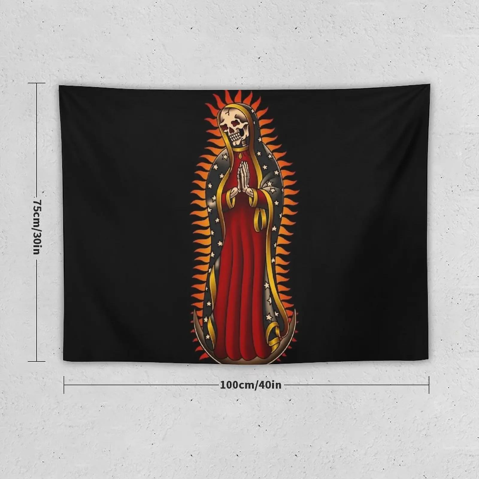 Salty-Dog American Traditional Santa Muerte Tapestry Wall Decor Hanging Room Decorator Bathroom Decor Home Decorators Tapestry