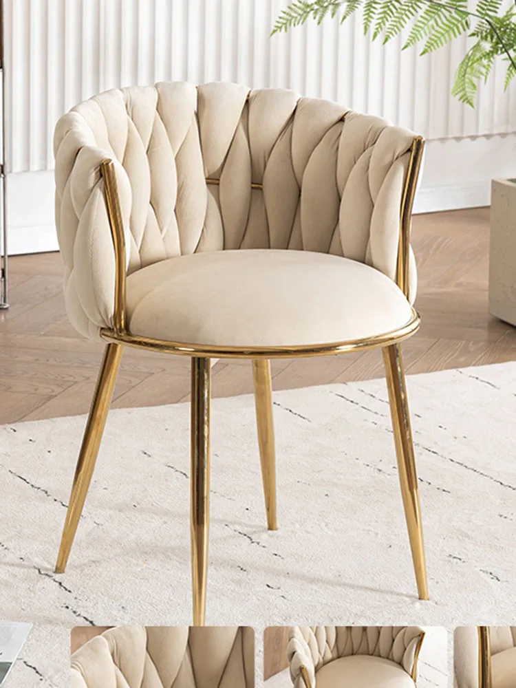 Home Living Room Dining Chair,Backrest,Bedroom Dressing Table,Stools,Furniture,Nail Beauty Stool,Customized Luxury Makeup Chairs