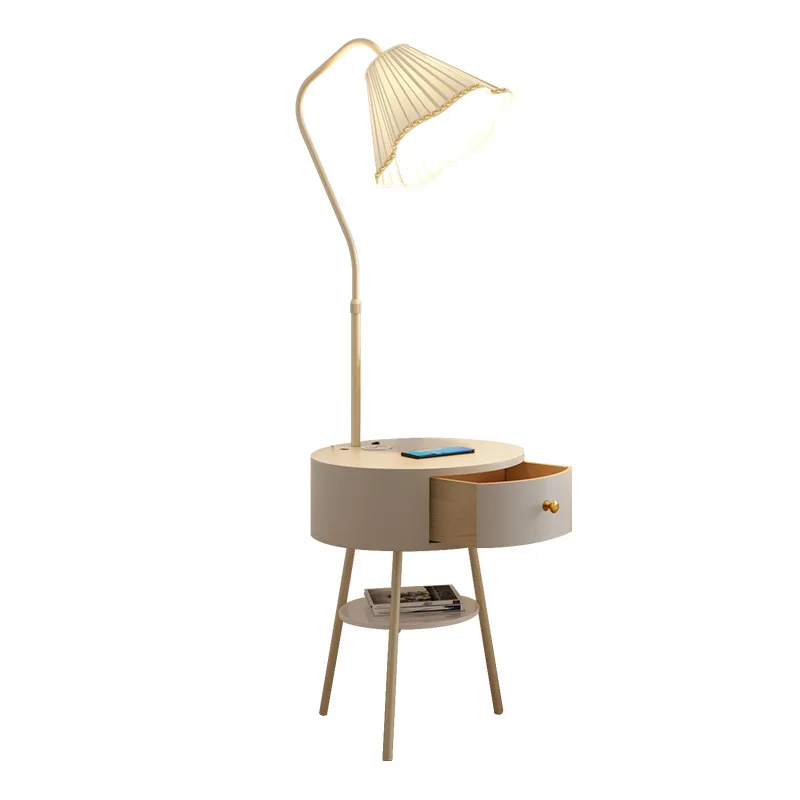 

Flower floor lamp, living room bedroom cream wind, atmosphere, high end design sense, storage bedside table