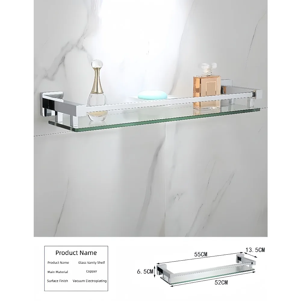 All Copper Chrome Bathroom Fixture Set Drill Required Wall Mount Bath Hardware Complete Bathroom Accessorie For Bathroom Remodel