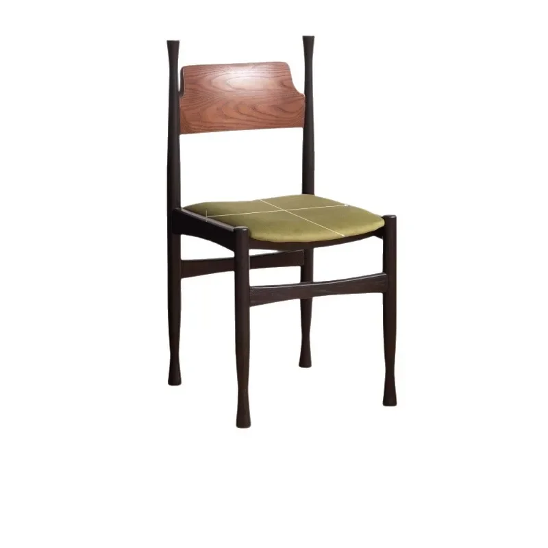 Nordic upholstery chair, French retro dining chair, second-hand solid wood backrest, living room, home light luxury