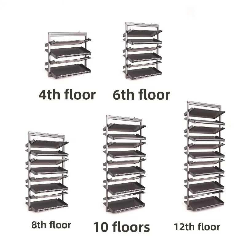 Cloakroom storage function Hardware high cabinet Multi-layer double-sided push-pull rotating shoe rack furniture