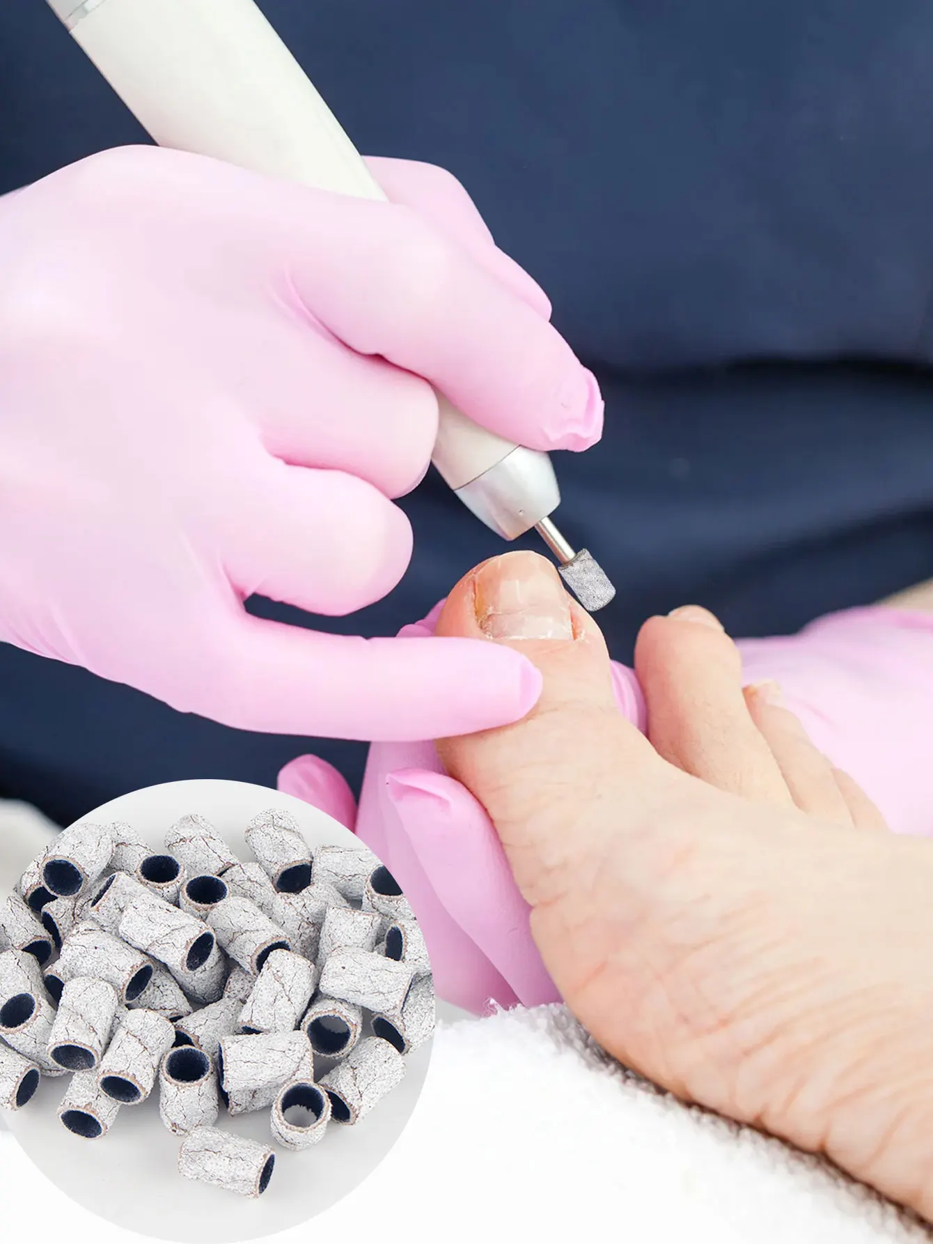 100 Stücke Schleifbänder Mit 1 Stücke Metallschaft Set Nagelbohrer Zum Entfernen Nagellack Gel Abgestorbene Haut Schwielen Cutter Bohrer – Detail 1