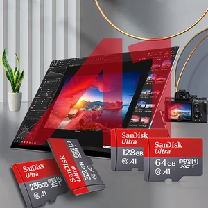 بطاقة SanDisk Ultra A1 Micro SD 128 جيجابايت من الفئة 10 بطاقة ذاكرة فلاش TF 128 جيجابايت قرص ذاكرة 128 جيجابايت لسامرتفون + محول SD أعلى 8 بيع روبوت الهاتف الخليوي - No2