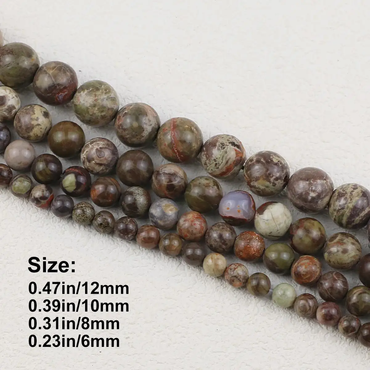 6 8 1012mm Oceanic Ore Beads Natural Stone Round Spacer Loose Bedas for Jewelry Making Charms Bracelet Neckalce DIY Accessories