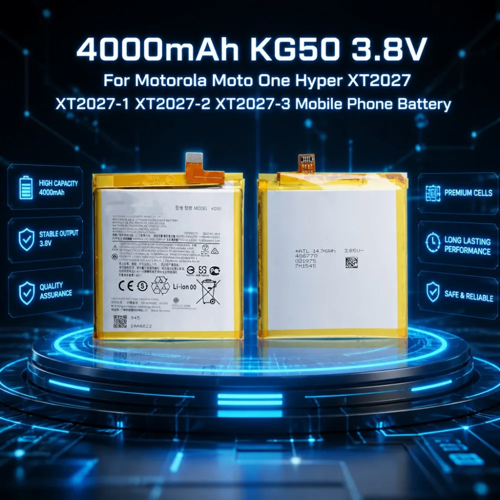 High-Performance 4000mAh KG50 3.8V Battery for Motorola Moto One Hyper XT2027 XT2027-1 XT2027-2 XT2027-3 Mobile Phone Battery