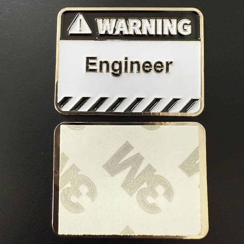 Warning Engineer Mobile Phone 3M Sticker Badge Metal Pin Broooches Pins