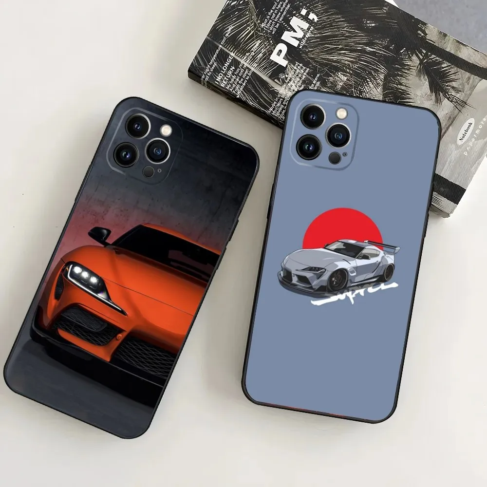 Cool Car T-ToyotaS GR S-Supra Phone Case For iPhone16,15,14,13,12 Mini 11 Pro XR,X,XS,MAX 7,8 Plus Silicone Cover Soft Black