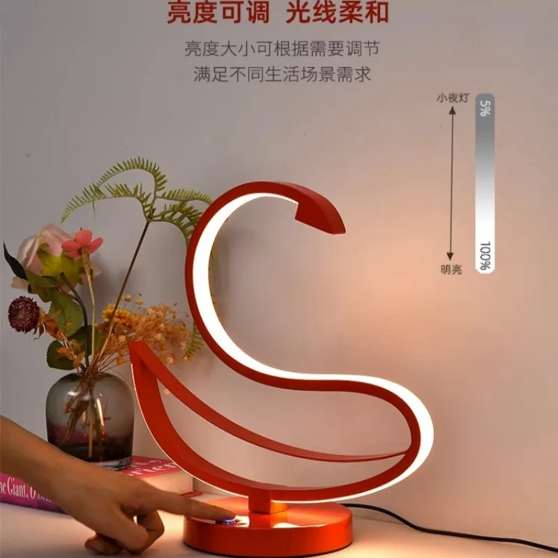 Wedding room bedside bedroom bridal dowry table lamp a pair of red long lights wedding gift