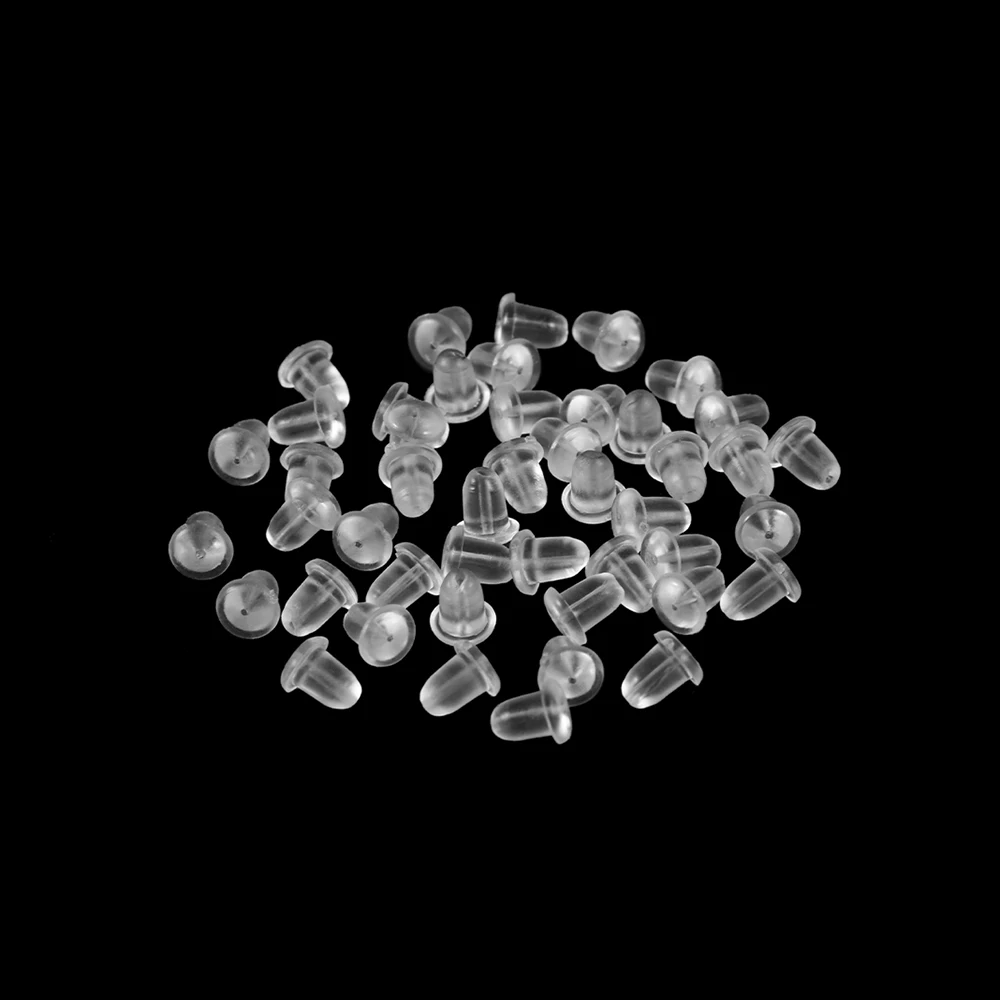 200 teile/los Gummi Ohrring Zurück Silikon Runde Ohr Stecker Blockiert Kappen Ohrringe Zurück Stopper Für DIY Ohrring Teile Schmuck Machen