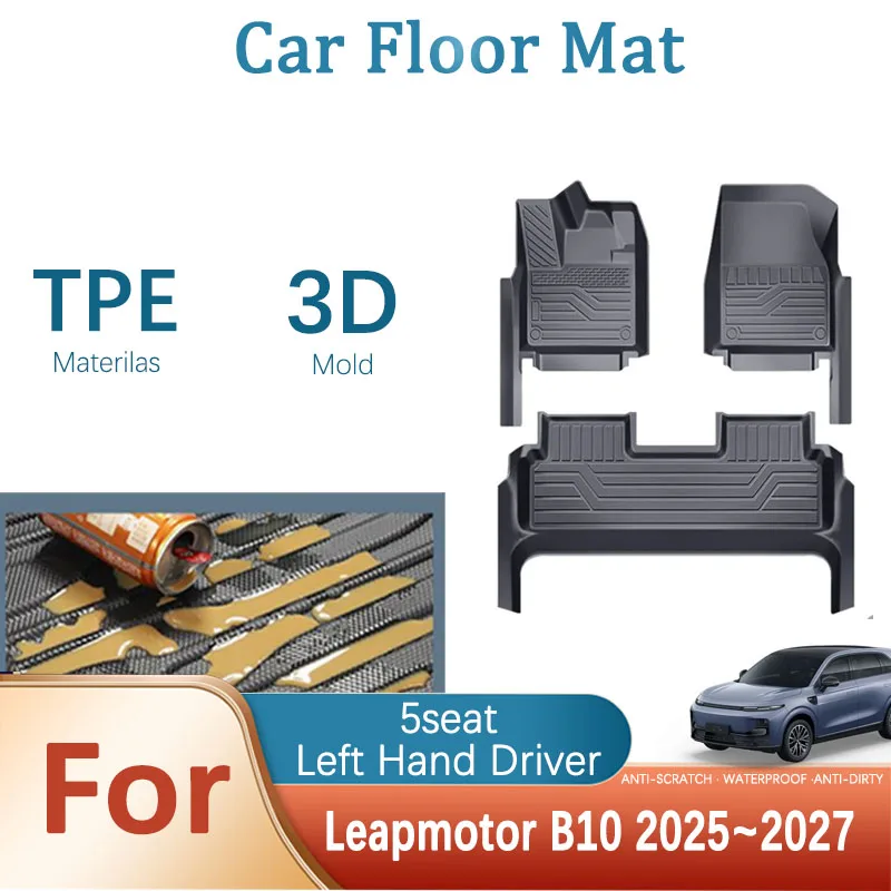 Fully Set Car Floor Mat For Leapmotor B10 2025 2026 2027 Waterproof Foot Left Hand Driver Pad Floor Inner Cover Auto Accessories