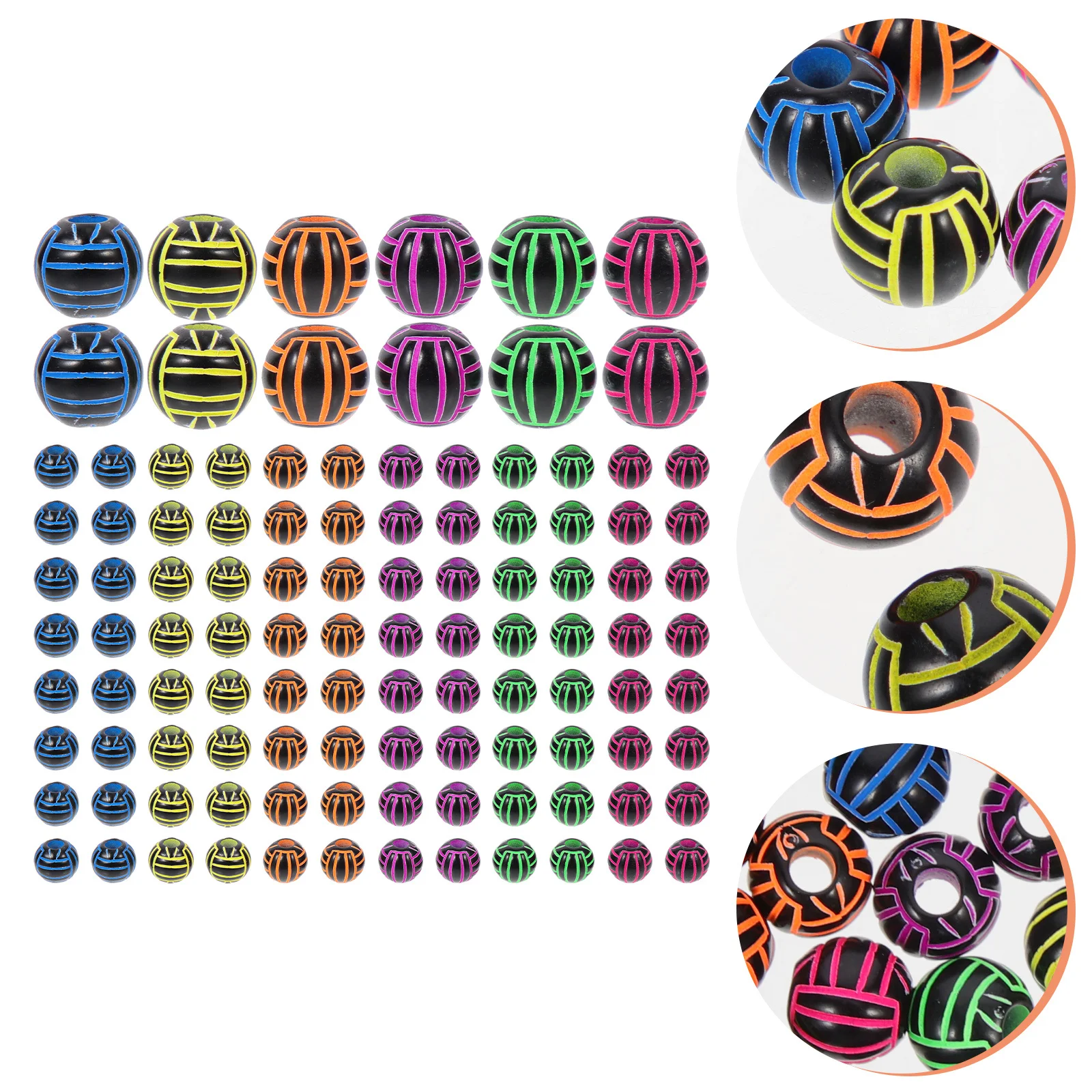 

100Pcs Acrylic Volleyball Beads DIY Jewelry Accessories Bracelet Making Necklace Materials Sports Charms Loose Beads