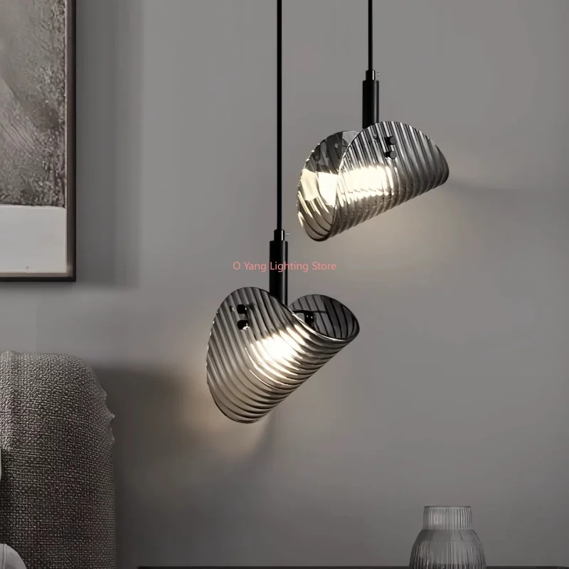 Hot Selling Ashtray Glass LED Chandelier Personality Creative High-level Full Spectrum Designer Bedside Wall Lamp Tricolor Light