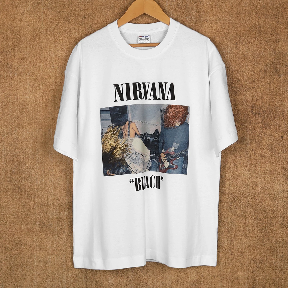 Camiseta Nirvana Band Bleach, Música Grunge Rock, Kurt Cobain, Punk, Mangas Cortas, Algodón, Ropa Estampada, Y2K, Camisetas para Hombre