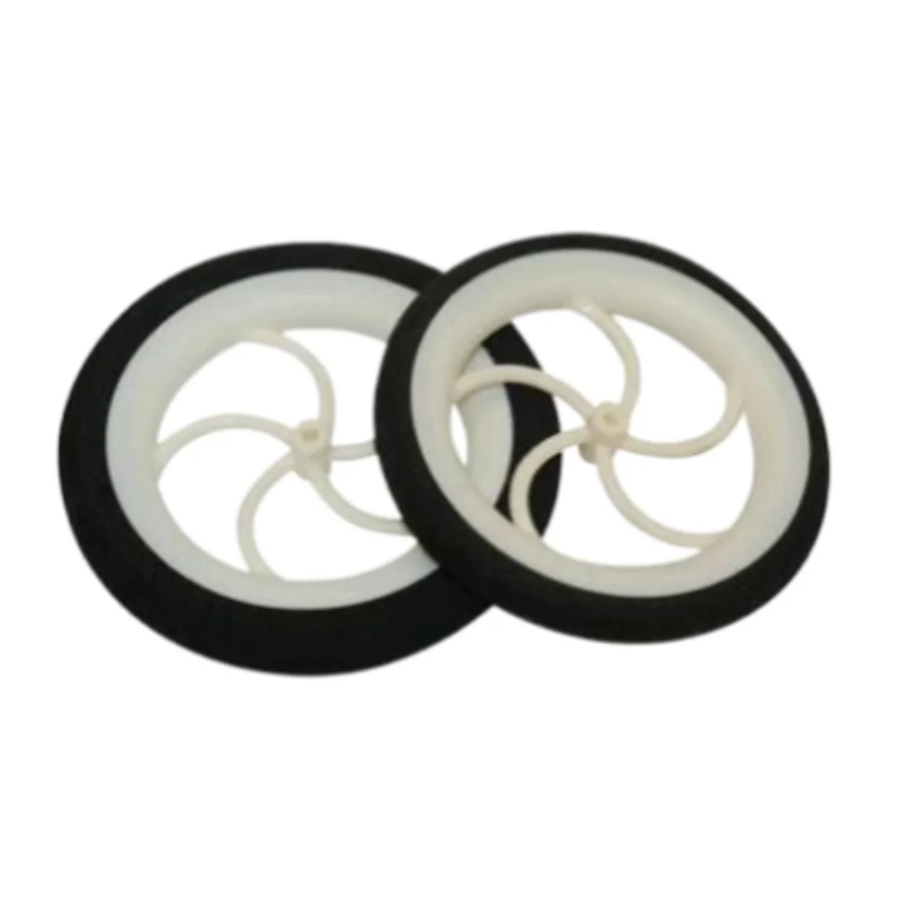 2 Pcs Super Light Wheels (Sponge Tire) Color White/Black D60/65mm For RC Airplane Replacement Toys Plane Accessory