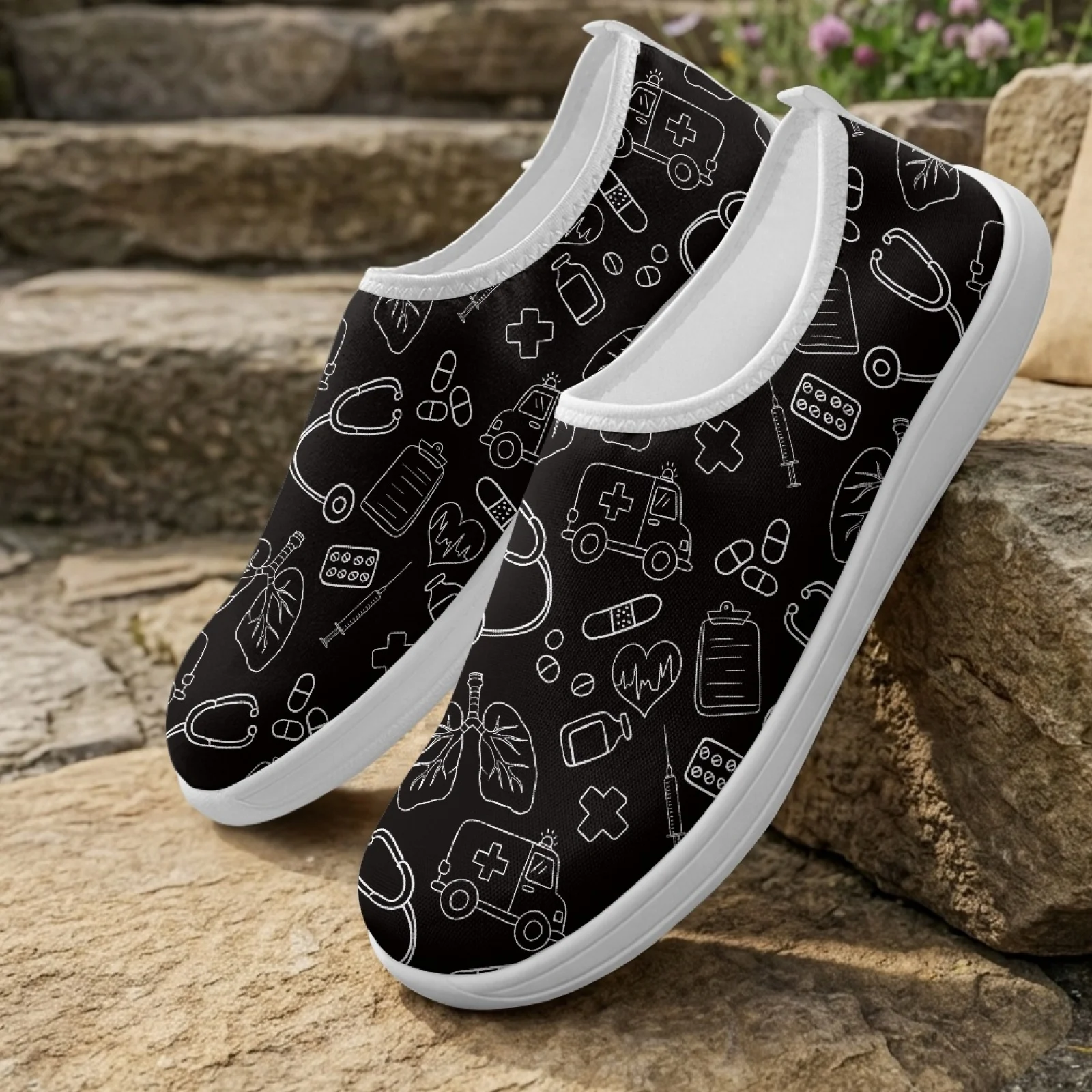 XIXIRIMIDO Wonmen's Slip-on Wide-toed Shoe Nurse Shoes Men's Sneakers Casual and Shoes Zapatillas de Mujer Tenis Feminino Clinic
