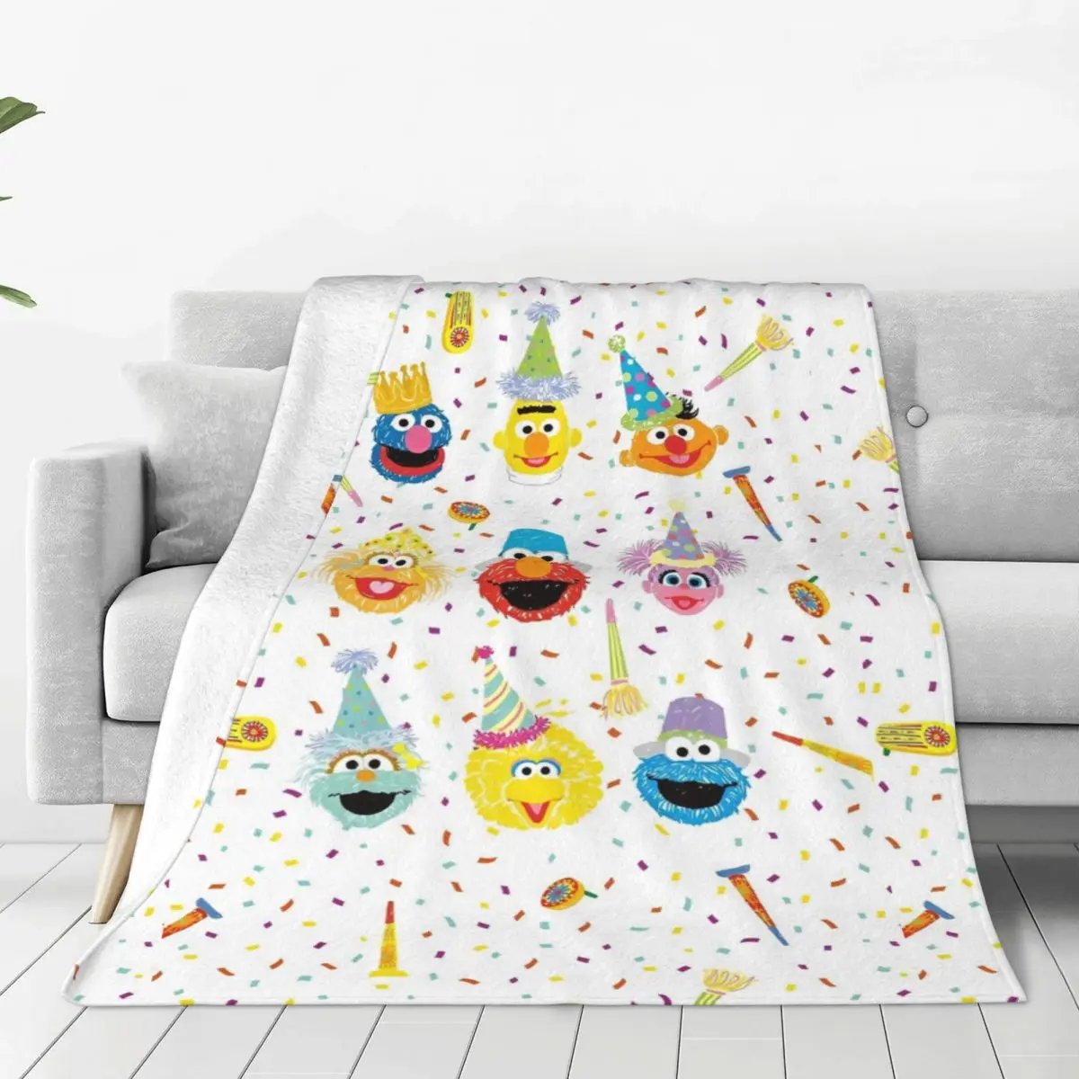 Blanket Sesame Streets Cute Cookie Monster Super Warm Funny Plush Bedding Throws For Child Outdoor Flannel Bedspread Bed Cover