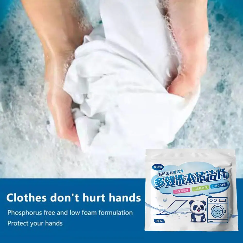 30pcs Portable Laundry Sheet Decontamination Scent Lasting Multi-functional Laundry Bubble Wrap for Cleaning Bubble Paper