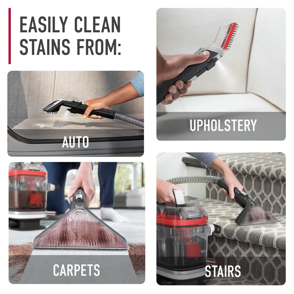 Portable Carpet Upholstery Pet Spot Cleaner Powerful Suction Stain Removal Lightweight Design Hassle-Free Cleanup Versatile