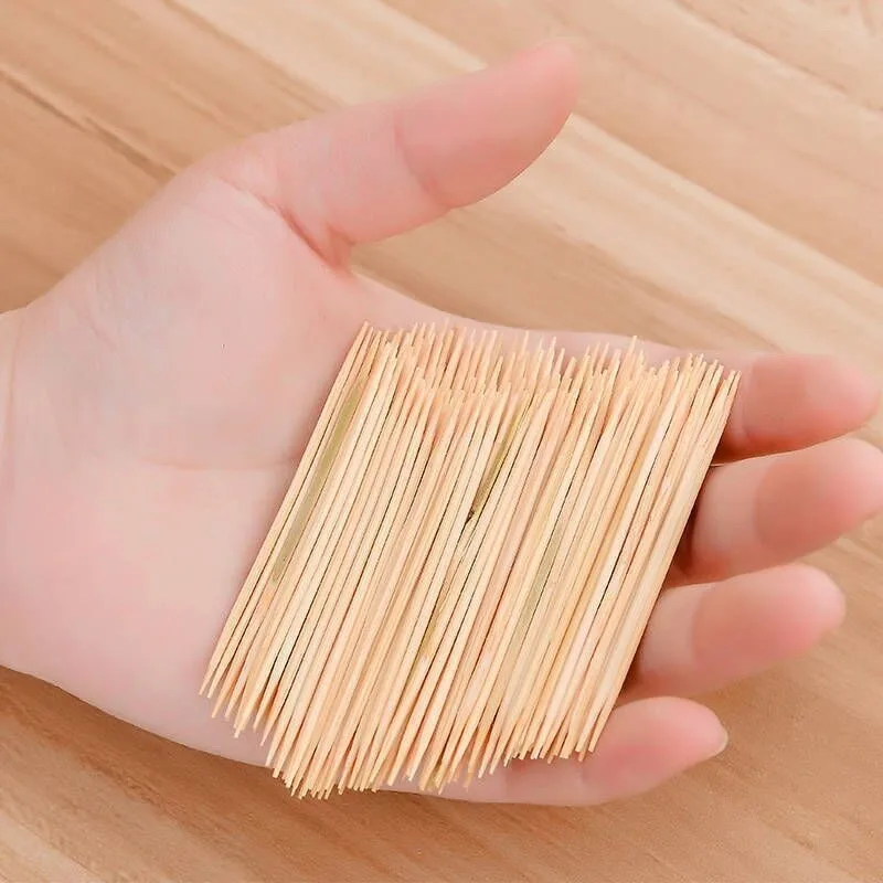 2000Pcs Disposable Double Head Toothpick Natural Bamboo Portable Toothpick Home Restaurant Fruit Picks Teeth Cleaning Tools