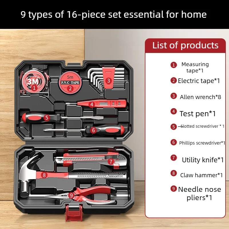 DEGV Gereedschapset Hardware Complete Set Multifunctionele Onderhoudscombinatie Gereedschap voor Thuis, Auto en Elektricien