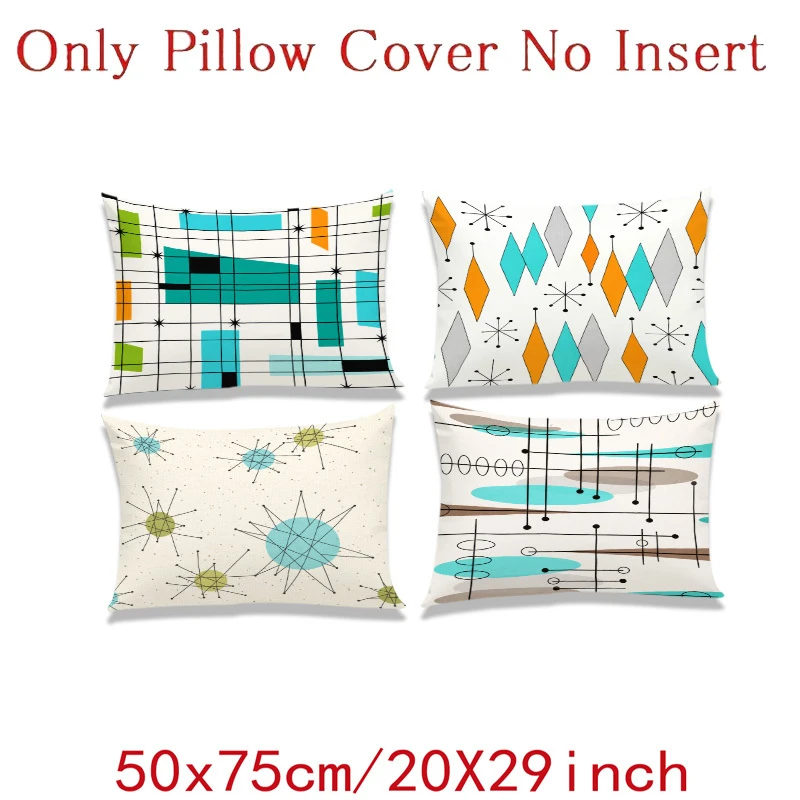 4pc Mixed Size Plain 2D Print Pillow Covers No Inserts