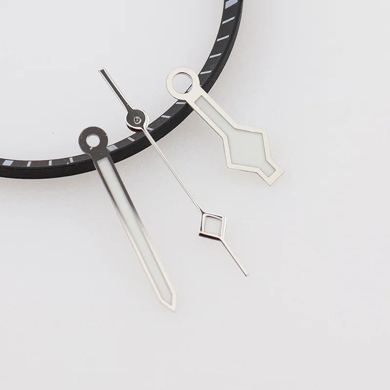 Snowflake Hands NH35 Silver Diver Hand Set Pointer Green Lume Needles for Seiko Mod NH35/NH36 Automatic Movement Mens Watches