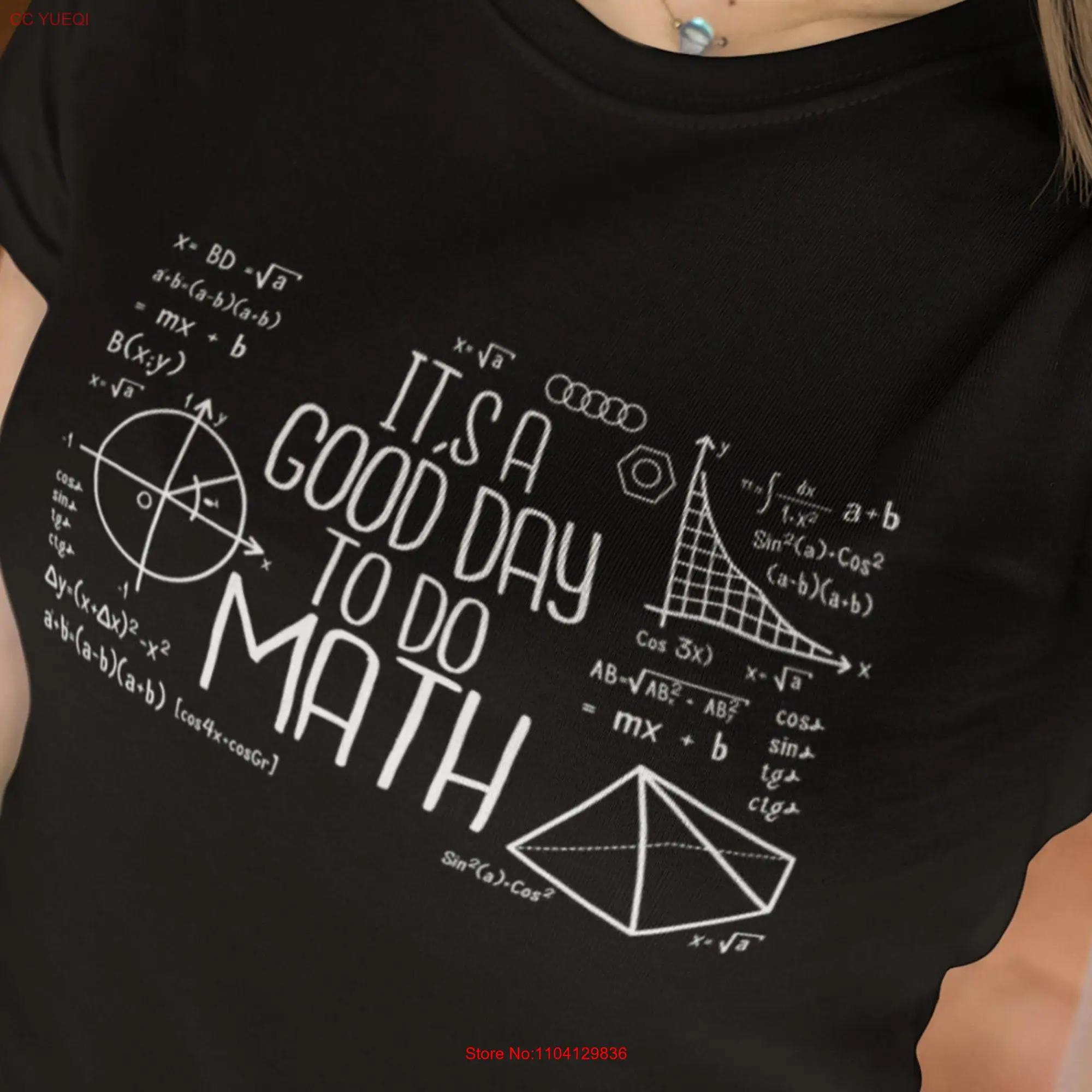 Math Teacher T Shirt Good Day To Do Back School For Equation On Board long or short sleeves