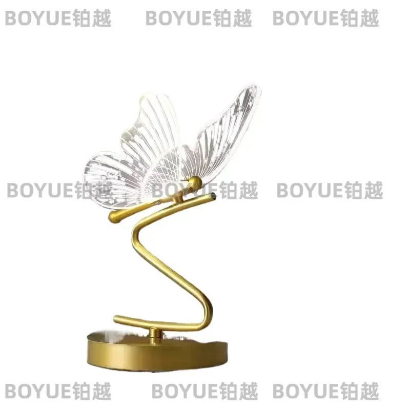 Nordic Luxury Butterfly Desk Lamp Modern Simple Rechargeable Bedside Light for Living Room Bedroom Study Home Decor Ambient