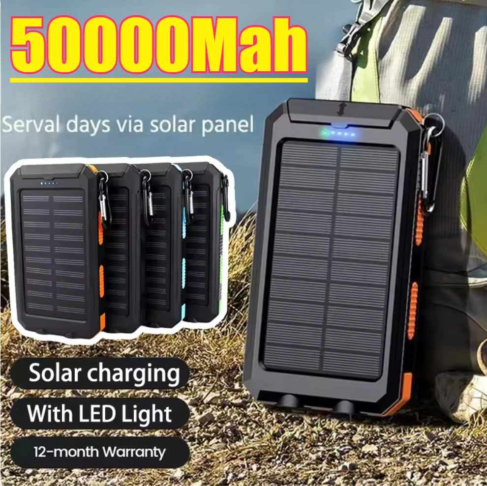

50000 мАч солнечная батарея портативное зарядное устройство большой емкости 120 Вт сверхбыстрая зарядка аккумулятор для кемпинга для Xiaomi IPhone Samsung