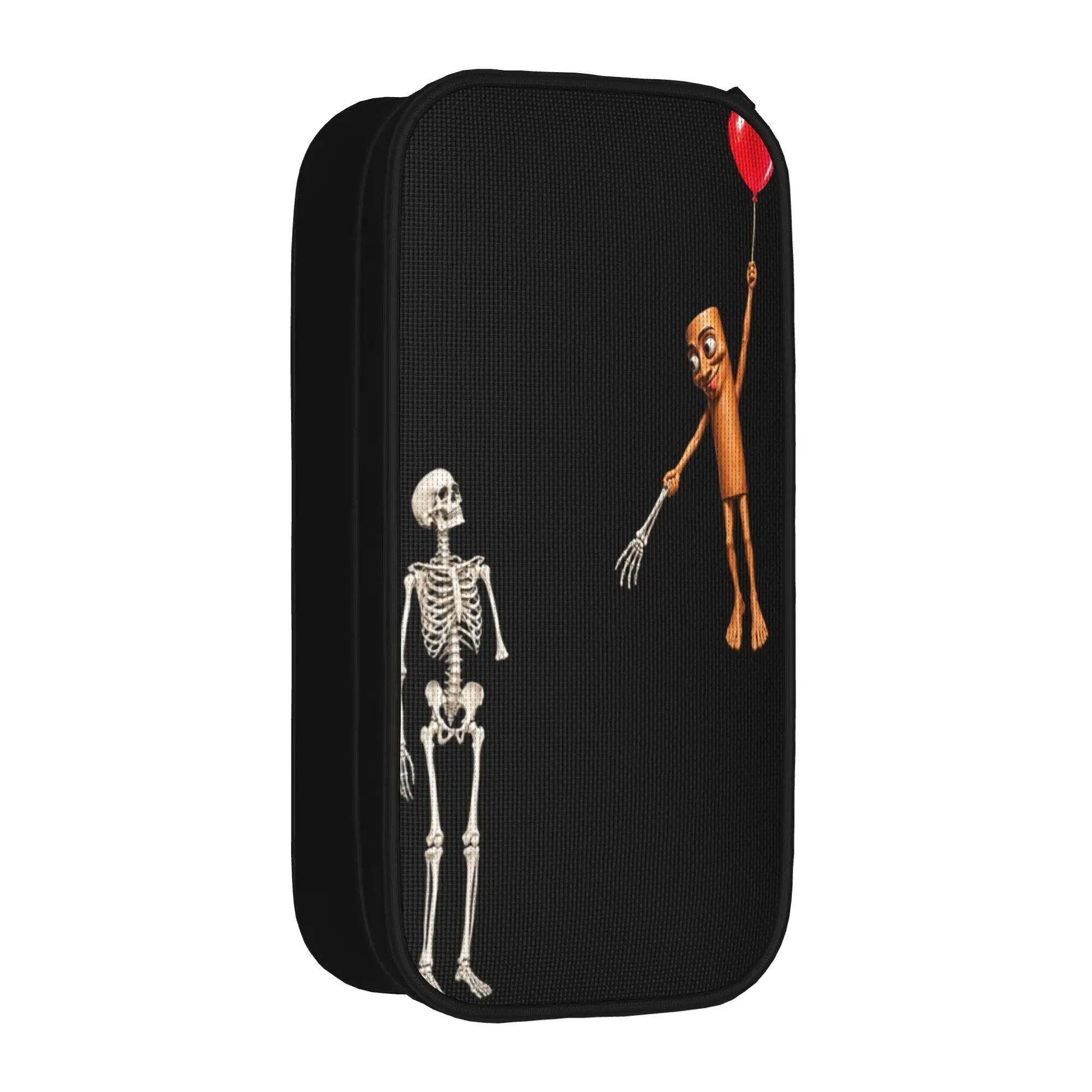 Skeleton Tung Tung Sahur Balloon Dark Humor Creepy Halloween Pencil Case Zipper Pencil Box Boy Girl College School Pencil Cases