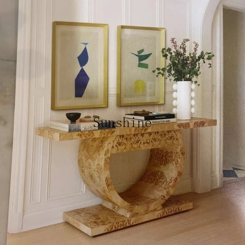 

Medieval style home retro style table against the wall decoration household table