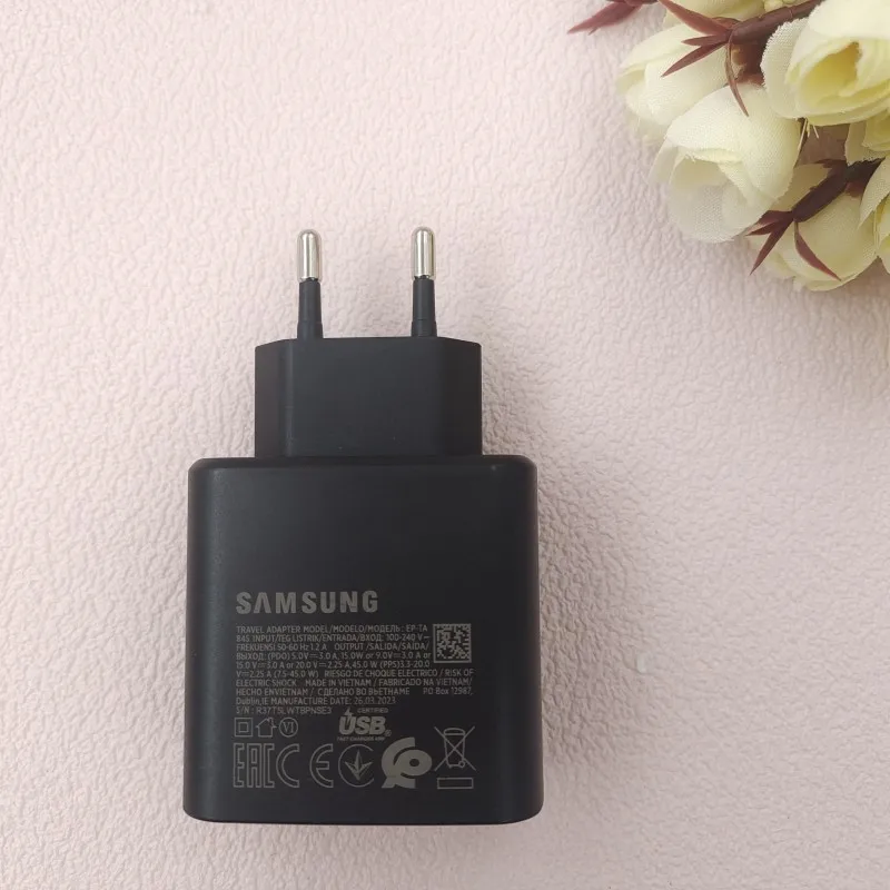 Original SAMSUNG A56 F56 45W Charger EU USB Fast Charge Power Adapter For  Galaxy S25 Edge F56 M56 A36 A26 C55 M55S F55 S24 FE - náhled 6
