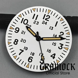 White Pilot Watch Dial 29mm Face Black Hand Beige Index Luminous Fit NH35 NH36 ETA2824 PT5000 ST2130 Watch Acc
