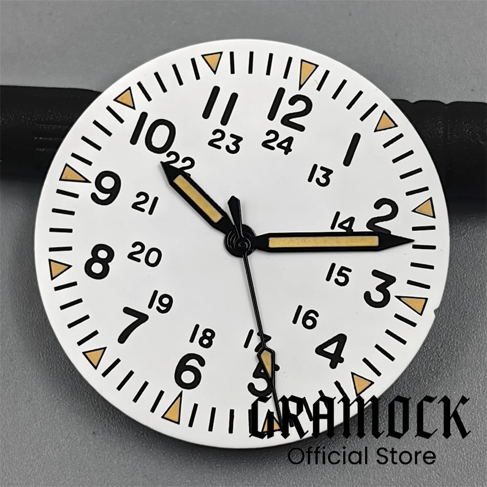 No Logo 29mm Pilot Watch Dial Face Gradient Hands Set Green Luminous Fit NH35 NH36 ETA2824 PT5000 ST2130 Diver Field Watch Parts