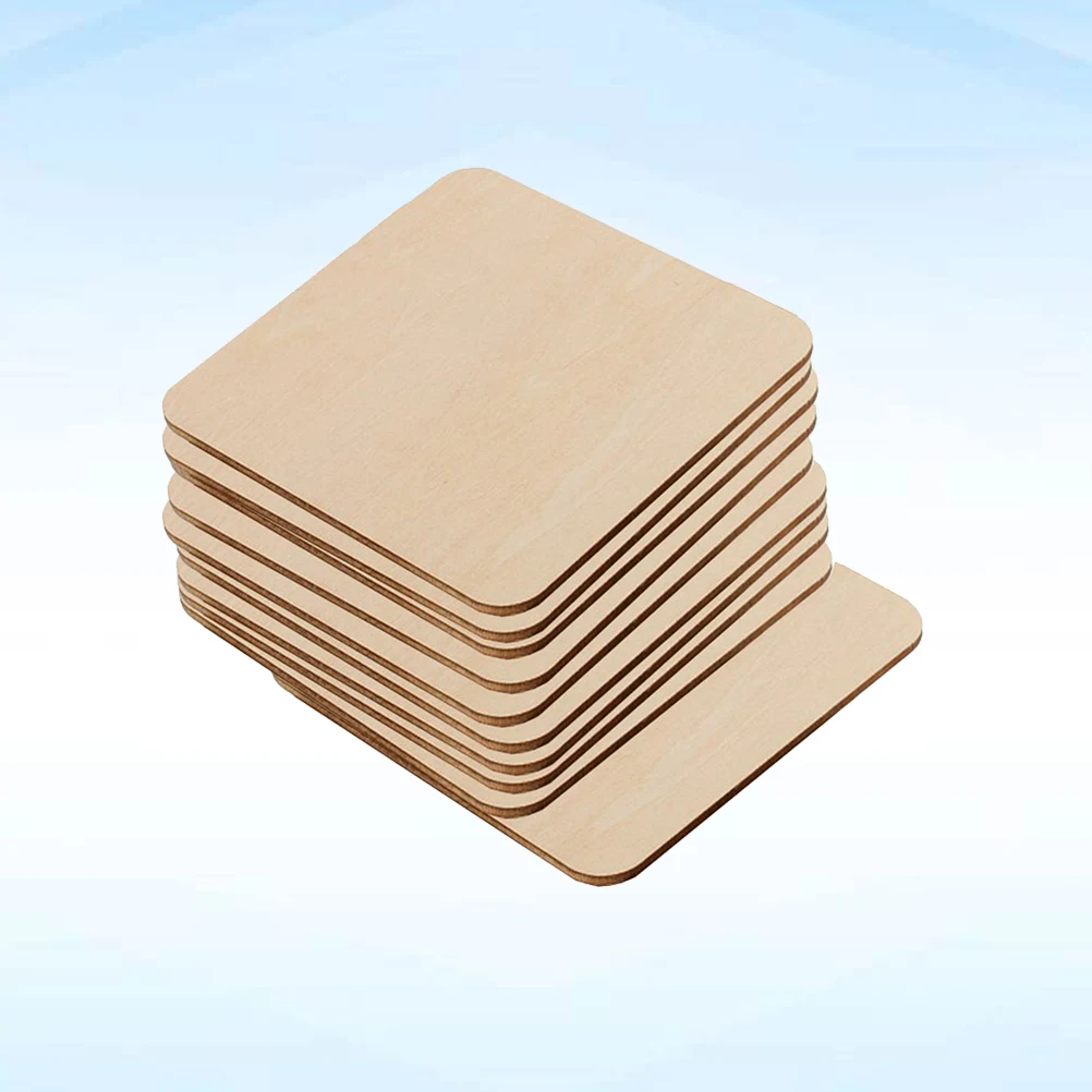 

20Pcs Wooden Craft Slices Square DIY Wooden Decorations Art Accessories Home Decor Wall Table Ornaments
