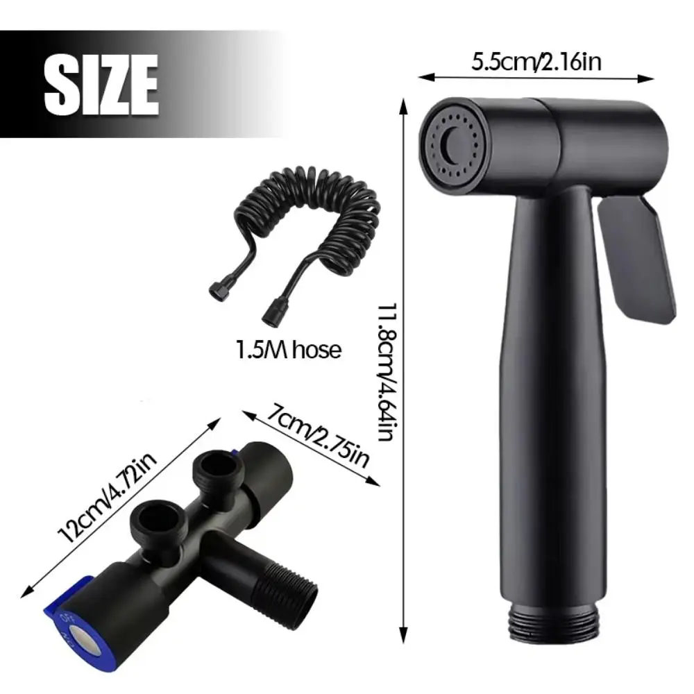 Pulverizador de bidê portátil de alta pressão, mangueira flexível ajustável, cabeças de pulverizador de vaso sanitário, fácil de instalar, sem vazamento