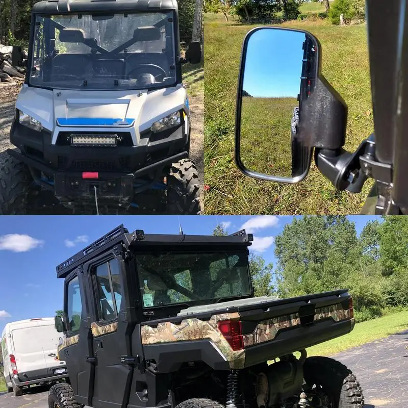 Utv Mirrors Side View 360 Degree Adjustable Conversion Reversing Mirror Utv Replacement Parts For 1.75 To 2 Roll Cage Vehicle