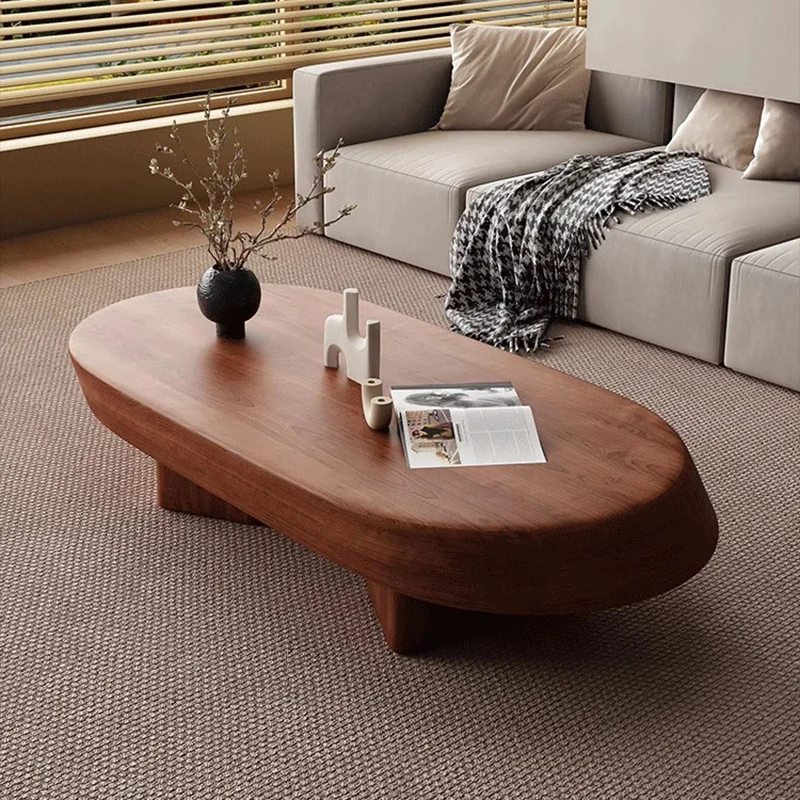 

Wabi Sabi Vintage Coffee Table Midcentury Luxury Minimalist Oval Coffee Table Living Room Glam Table De Salon Home Furniture