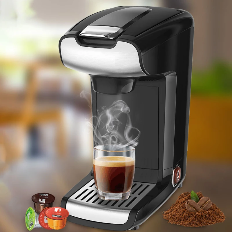 

Americano Mini Electric Coffee Machine Espresso Capsule Cafe Maker Home Office Travel 600ML One Key Operation Black 750W