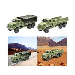 1/72 Scale Cargo Truck DIY Assembly Armored Model Car Diecast puzzle Vehicles for Tabletop Decor Children Collectibles