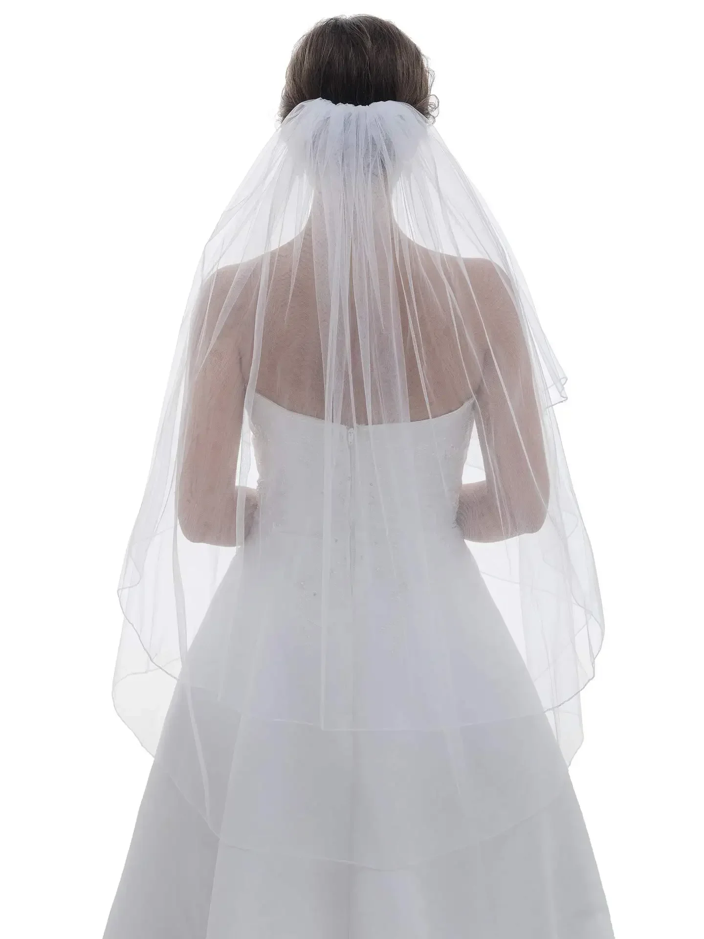 2T 2 Tier Pencil Finished Edge Bridal Wedding Veil 2025