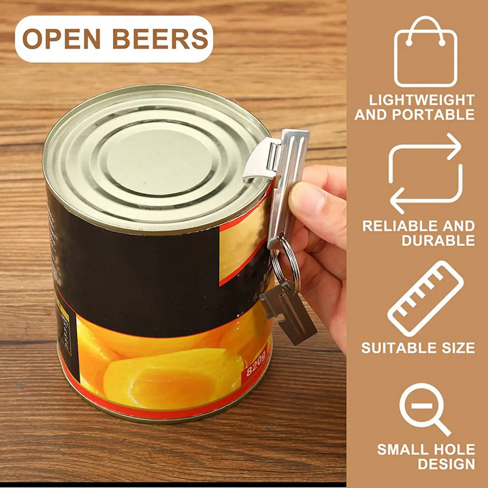 A25I-18X P-38 And P-51 Can Openers Stainless Steel Camping Can Opener Portable Can Opener For Kitchen Travel Camping