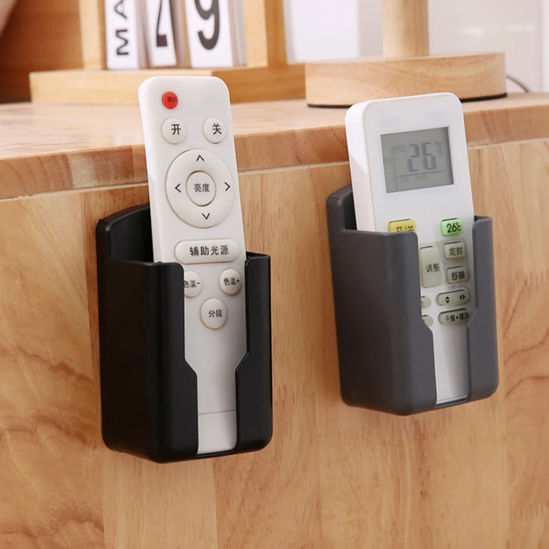 No‑Drill Wall Mount Remote Controller Holder Phone Charging Bracket For Air Conditioner TV Home Bathroom Wall Storage Organizer