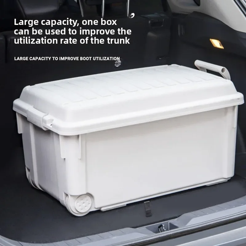 Large Plastic Camping Storage Box, Household & Car Trunk Organizer Container with Large Capacity for Outdoor Camping