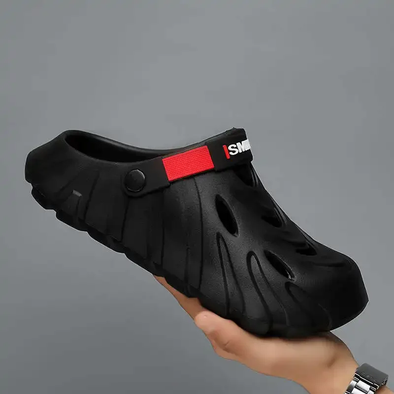 

Повседневные сандалии из синтетической кожи с круглым носком, мужские тапочки с опорной подошвой, кроссовки, коричневые спортивные кроссовки для гостеприимства, тенниды