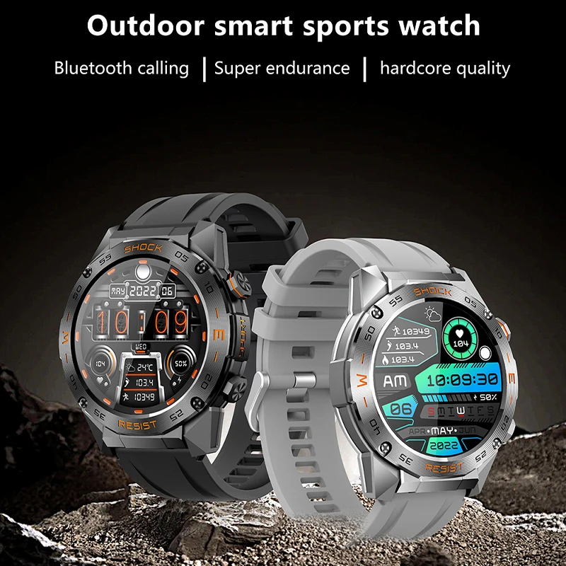 New Men's Smartwatch 1.46-inch 360 * 360 High-definition Screen 5.0 Bluetooth Connection 350mAh Magnetic Charging Men's Watch